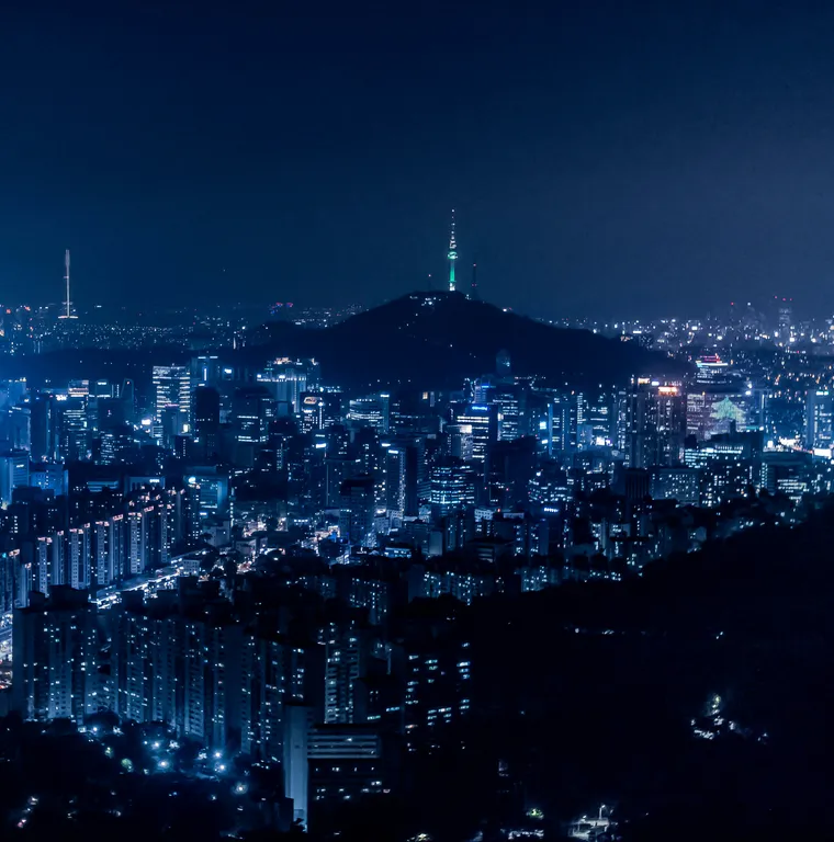 Seoul and Namsan Tower at night